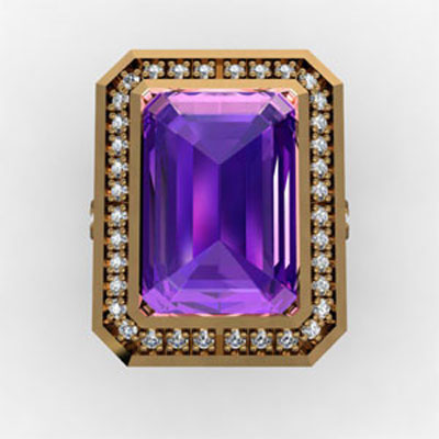 custom amethyst ring